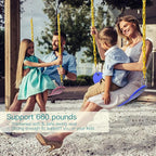 PACEARTH Swing Seat with Heavy Duty 68.9 inch Anti-Rust Plastic Coated Chains, 23.6 inch Tree Hanging Straps and Locking Buckles-Outdoor Playground Tree Swing Set Accessories Replacement (Blue)