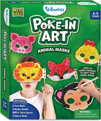 Skillmatics Poke-in Art - Animal Masks, Mess-Free Fun for Kids, DIY Wood Craft Kits, Creative Activity, Gifts for Girls & Boys Ages 4, 5, 6, 7, 8, 9
