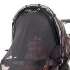 Stroller Sun Shade - Universal UV Protection Cover for Strollers Sunshade with See Through, Clip-On Sun Blocker, Sun Shield for Baby, Breathable Adjustable Fit, Full Coverage, Custom