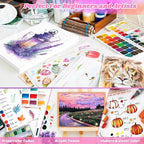 128 Sheets Watercolor Paper, Art Supplies for Kids, 7"x10" Cold Press Water Color Paper, 140lb/300gsm Artist Acrylic Painting Supplies for Adults, Watercolors, Paint Set, Colors, Sketchbook, Journal