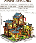 Spilay DIY Miniature Dollhouse Kit,DIY Dollhouse Kit with Wooden Furniture,Dust Proof Cover, Music Box and LED,Handmade Crafts Gifts for Birthday Christmas and Valentine's Day（P019）