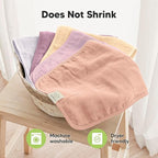 5-Pack Cotton Muslin Burp Cloths Baby Girls, Boys - Soft & Absorbent Spit Up Burp Rags, Large Muslin Towel, Cotton Wash Cloths for Babies, Newborn, Infant, No Shrink, Durable, Neutral (Flora Dew)