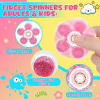 Fidget Spinner 4Pcs,Fidget Toys for Adults Kids Girls,Quiet Fidgets Figette Toys for 8-12,Fidget Sensory Toys for 5-7,Cool Gadgets Travel Toys,Anxiety ADHD Autism Toys, (A)