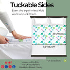 Hygge Sheets® Potty Training Pee Pads for Kids, Toddlers - 100% Waterproof, Non Slip Bed Wetting Pad for Full Size Beds - Washable, Reusable Mattress & Sheet Protector - Dinosaur