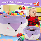 Large Baby Basket Toy Storage 3 Pack, (20"x13.8") Woven Baby Laundry Basket, Stuffed Animal Storage.