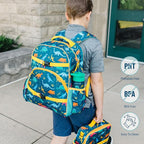 Wildkin ECO rPET 17-inch Large Backpack – Sustainable, Padded, Adjustable – Jurassic Dinosaurs