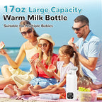 Portable Milk Warmer for Travel,Formula Container to Go 17oz Baby Bottle Warmer with 11000mAh Long Battery Fast Heating,Cordless Milk Warmer for on The go for Breast Milk and Formula, Baby Milk Warmer