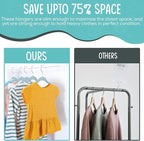 50 Premium Kids Velvet Hangers - 14" Non-Slip Ultra Slim Space-Saving Clothes Hangers with 360° Swivel Hook - Strong & Durable Hangers for Children & Preteens Wardrobe - Blue