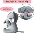 Aidiya Elephant Stuffed Animals Baby Gifts Peluches Ear Interactive Elephant Talking Singing Plush Toys for Girls Boys Gift Adjustable Volume 11.8" Set (Pink)