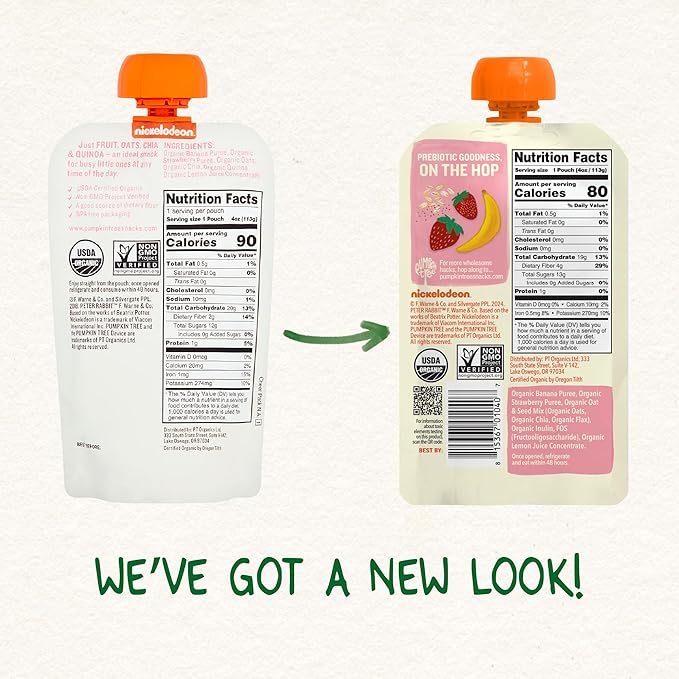 Pumpkin Tree Organics Super Oats & Seeds, Banana & Strawberry, 4 Ounce (Pack of 10)