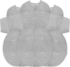 Happiest Baby SNOO Sleep Sack - 100% Organic Cotton Baby Swaddle Blanket - Doctor Designed Promotes Healthy Hip Development - 3-Pack Bundle (Graphite Stars, S, M, L)