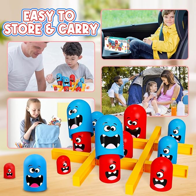 Tic Tac Toe Game: Kids’ Board Game Nesting Tic Tac Toe Strategic Board Game for Kids and Adults, Strategy Head to Head Games Boosts Logical Thinking Suitable Party Family Tabletop Games