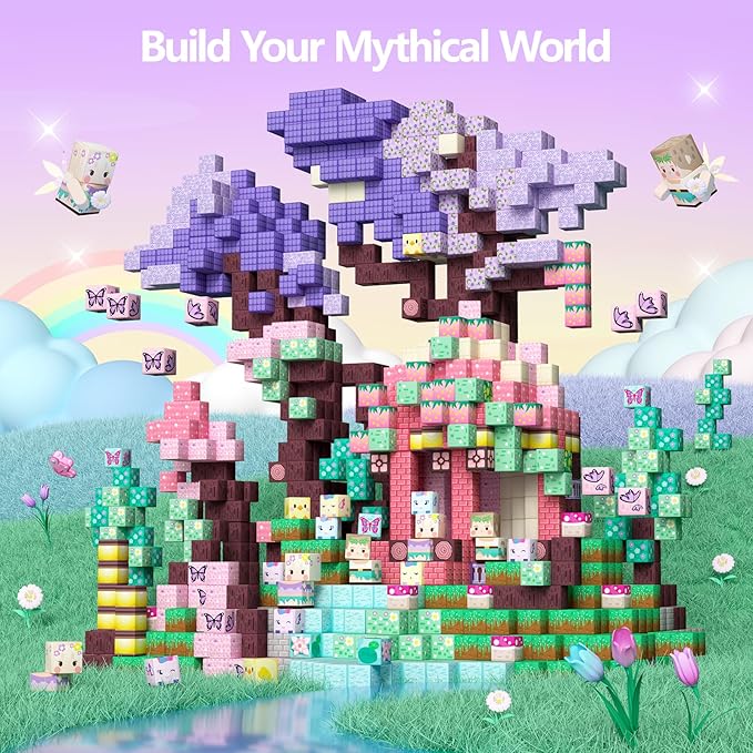 GobiDex Magnetic Blocks Kid Building Toys for 3+ Years Old Girls, STEM Sensory Gifts for Princess, Kids Magnets Build MagWonder World Game