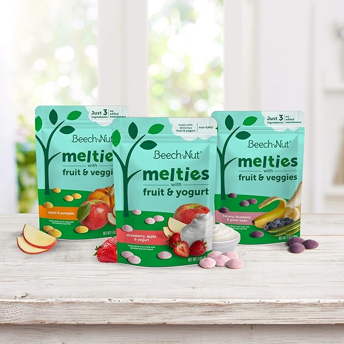 Beech-Nut Melties Baby & Toddler Snack Melts, Apple Pumpkin, 1 oz (7 Pack)