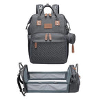 JOLLITO Diaper Bag Backpack with Changing Station Large Capacity Multifunction Baby Bags for Boy Girl Travel For Moms Dads Baby Registry Search Essentials Shower Gifτs Gray