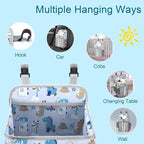Accmor Hanging Baby Diaper Caddy Organizer, Diaper Stacker, Baby Crib Hanging Classified Storage Bag Organizer for Changing Table, Crib, Playard or Wall & Nursery Organization, White
