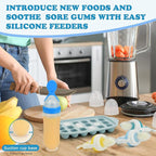 Baby Breastmilk Popsicle Molds & Baby Fruit Feeder-WAJIAYON Silicone Food Freezer Tray Storage Containers,Infant Food Pacifier Feeder and Teether for Babies Easter Bunny Gifts for Boys and Girls