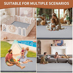 SUNYRISY Baby Play Mat for Floor 60 x 60in, 1.4in Thick Memory Foam Padded Play Mats for Baby, Soft Velvet Infants Toddler Kids Crawling Mat for Nursery, Non-Slip Bottom