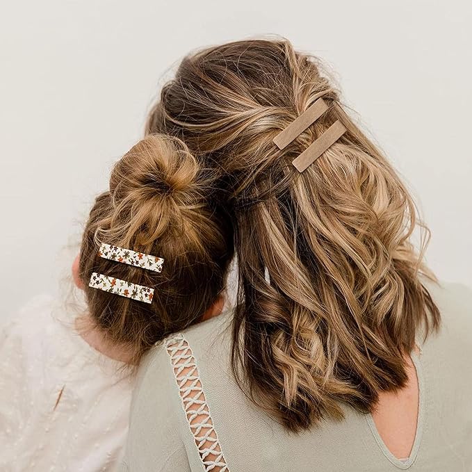 Hair Clips for Women and Girls,Assorted 40 pcs Flower Print and Netural Color Handmade Barrettes,Fully Lined Alligator Hair Accessories for All Age Gilrs Teens Kids by Fancy Clouds