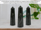 Amazing Gemstone Nuummite Crystal Towers ~ Natural Healing Crystal Point Obelisk for Reiki Healing and Crystal Grid (2 to 3 INCH)