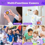 Kids Camera, HD Digital Video Camera, Childrens Toys for 3 4 5 6 7 8 9 Year Old Boys/Girls, Selfie Camera for Kids, Christmas Birthday Gifts with 32GB SD Card (Purple)
