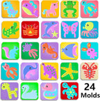 Magic Water Elf Toy Kit, 20 Bottles 24 Molds 70ML Aqua Fairy Water Gel Kit with Sparkling Magic Gel Glow in The Dark, Crate Your Own Magic Water Pets Aqua Fairy Craft Kits for Kids