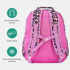 Choco Mocha Unicorn Backpack for Girls, Elementary School Backpack for Girls Ages 6-8 Kids Kindergarten Backpack Bookbag 17 Inch with Chest Strap, Pink