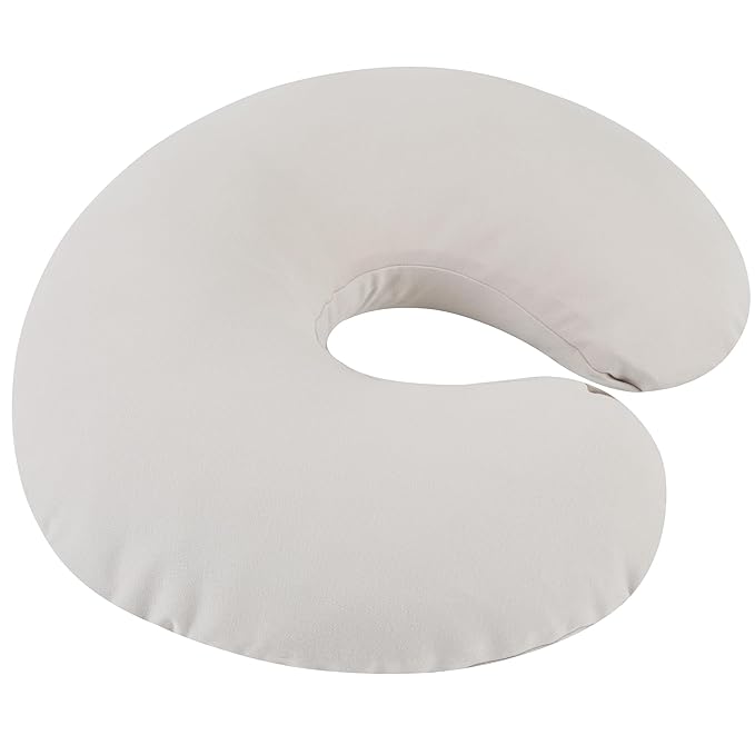 Onacosht 100% Organic Cotton Nursing Pillow Cover Soft Breathable Jersey Feeding Pillow Slipcover Fits Standard Infant Nursing Pillow for Baby Boy and Girl, Fog