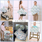 Car Seat Covers for Babies - Multi- use Nursing Carseat Canopy, Breastfeeding Covers, Baby Shower Gifts for Boys and Girls (sea World)
