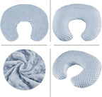 Nursing Pillow for Bottle and Breastfeeding, Ergonomic Comfort Nursing Essentials for Mom and Baby, Feeding Support Pillow with Removable Cover, Easier and Healthier Nursing (Blue)