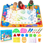 Water Doodle Mat - Kids Painting Writing Color Doodle Drawing Mat Toy Bring Magic Pens Educational Toys for Age 2 3 4 5 6 7 Year Old Girls Boys Age Toddler Gift