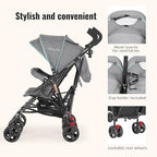 Dream On Me Volgo Twin Umbrella Stroller in Mint, Lightweight Double Stroller for Infant & Toddler, Compact Easy Fold, Large Storage Basket, Large and Adjustable Canopy