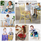 Toddler Booster Seat for Dining Table,4 Inches Washable Double Safer Straps Non-Slip Bottom Booster Seat Dining for Kids, Portable Travel High Density Sponge Detachable Increasing Cushion for Child.