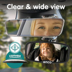 Onco Forward Facing Baby Car Mirror - Clip On Car Mirror for Baby, 100% Shatterproof & Shakeproof, Newborn Essentials