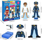 Atoylink Wooden Magnetic Dress up Dolls Pretend Play Set 40+ Pcs Occupations Community Helpers Matching Games Fridge Magnets for Toddlers Preschool Learning Toys Boys Birthday Gifts