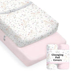Baby Changing Pad Cover 2-Pack for Boys, Girls (Unicorn Blossom) - Premium Fitted Sheets Baby Diaper Changing Table Cover - Buttery Soft Cotton Blend