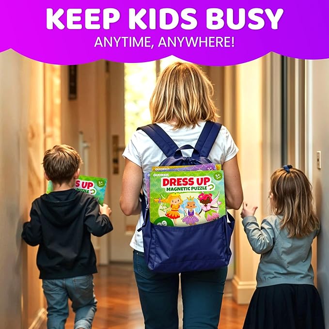 QUOKKA Magnetic Dress-Up Dolls for Girls Boys with 35 Magnetic Pieces - Creative Magnetic Play Set for Home or Travel - Perfect Paper Dolls for Ages 3 and Up, Boost Storytelling with Fairies