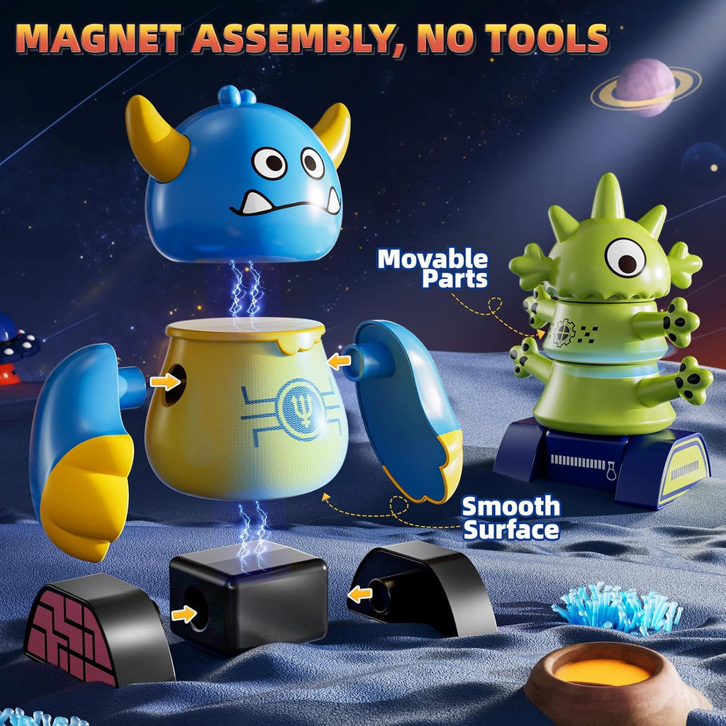 Magnets Robot Building Toys for Kids Ages 3-5 4-8 - 106 PCS Monsters Toys Robot Stacking Building Blocks Set with Storage Box, Creative Learning Christmas and Birthday Gifts for Boys Girls 2-4