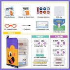 StBernard First Aid Kit for Kids, Small Pocket Size Medical Kit with Cute Bnadages, Tools for Daily Emergencies, Organized Pouch for Toddler & Children, Home, Camping, Travel, Playground(Purple)