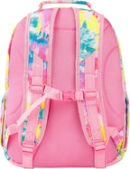 Choco Mocha Tie Dye Backpack for Girls, Elementary School Backpack for Girls Ages 6-8 Kids Kindergarten Backpack Bookbag 17 Inch with Chest Strap, Colorful