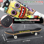 Easy_Way Complete Skateboards- Standard Skateboards for Beginners Kids Boys Girls Teenager- 31''x 8''Canadian Maple Cruiser Pro Skate Board, Skateboards