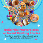 Wooden Tool Set for Sensory Bin (30 Piece), Child-Sized Montessori Sensory Toys for Developing Fine Motor Skills, Smooth Wooden Toys, Bin Scoops and Tools