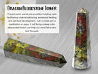 Amazing Gemstone Dragon Bloodstone Crystal Towers - Natural Healing Crystal Point Obelisk for Reiki Healing and Crystal Grid (2 Inch to 3 Inch)