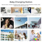 Baby Changing Station,Wall Mounted Diaper Changing Tables Fold Up Changer Station Commercial Malls/Hotels/Airports