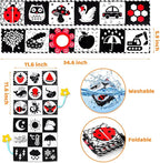 High Contrast Baby Toys for Newborn Infant 0-6 Months Montessori Tummy Time Black and White Sensory Crinkle Toys 0-3 3-6 Months Soft Books Carseat Toys for Baby Boys Girls Easter Basket Stuffers Gifts