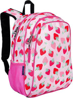 Wildkin 15-inch Kids Backpack – Durable, Padded, Adjustable for School & Travel - Strawberry Patch