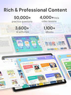 AI Kids Tablet with Scanner - 50000+ Content AI Tutor Learning Tablet with ELA, Math, ABC, Word, Read, Phonics, STEM for Homeschooler Educational Study for PreK - G6 (TalPad T100, Standard)