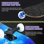 Skateboard,31 x 8 Inch Complete Skateboard, 8-Layer Maple Wood Deck Double Kick Standard Skateboards for Kids, Teens, Adult, Beginner