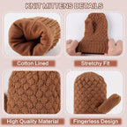 Baby Knit Mittens Toddler Boys Girls Gloves Winter Infant Newborn No Scratch Mitten 0-3 Years