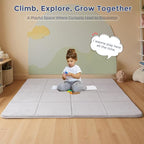MAXYOYO 1.2" Thick Baby Play Mat for Floor, 59"x 78" Foldable Playpen Mat, Tummy Time Foam Mats Ultra Soft Support, Padded Carpet with Non-Slip Backing for Infant,Kids and Toddler Crawling, Grey